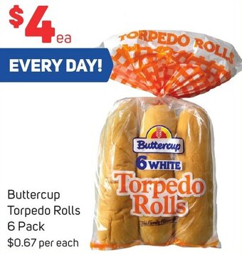 Foodland Buttercup Torpedo Rolls 6 Pack offer