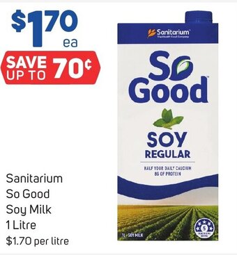 Foodland Sanitarium So Good Soy Milk 1 Litre offer