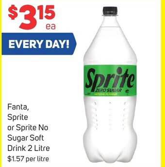 Foodland Fanta, Sprite or Sprite No Sugar Soft Drink 2 Litre offer