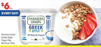 Foodland Farmers Union Greek Style Yogurt 1kg offer