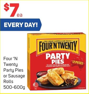Foodland Four 'N Twenty Party Pies or Sausage Rolls 500-600g offer
