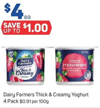 Foodland Dairy Farmers Thick & Creamy Yoghurt 4 Pack offer