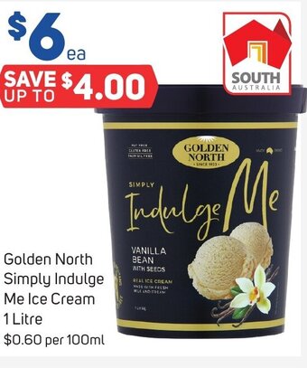 Foodland Golden North Simply Indulge Me Ice Cream 1 Litre offer