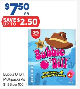 Foodland Bubble O' Bill Multipacks 4s offer