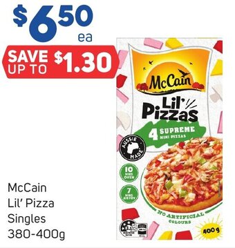 Foodland McCain Lil' Pizza Singles 380-400g offer