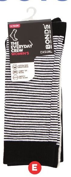 E. Bonds Women's Socks 3 Pack