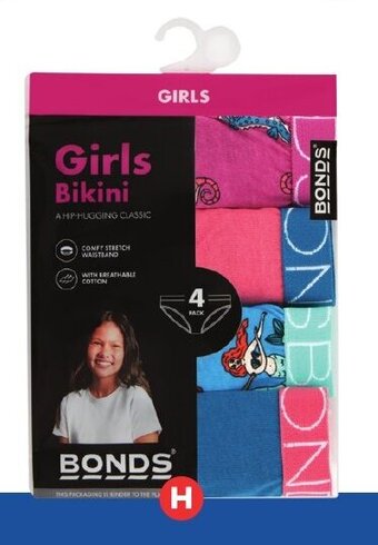H. Bonds Girls Underwear 3-4 Packs