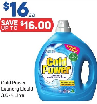 Foodland Cold Power Laundry Liquid 3.6-4 Litre offer