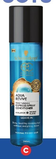 Foodland C. Schwarzkopf Aqua Revive Moisturising Express Spray Conditioner 200ml $7ea SAVE $7.00 $3.50 per 100ml offer