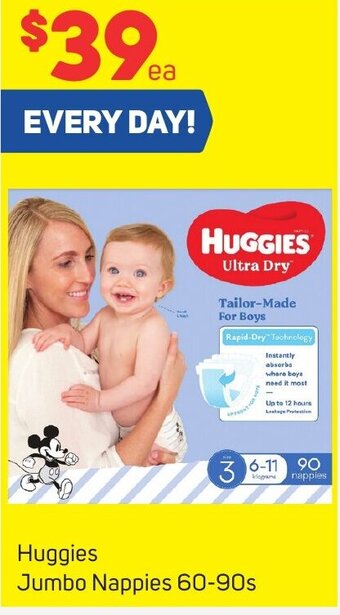 Foodland Huggies Jumbo Nappies 60-90s offer