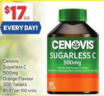 Cenovis Sugarless C 500mg Orange Flavour 300 Tablets