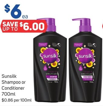 Foodland Sunsilk Shampoo or Conditioner 700ml offer