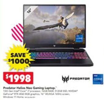 Harvey Norman Predator Helios Neo Gaming Laptop offer