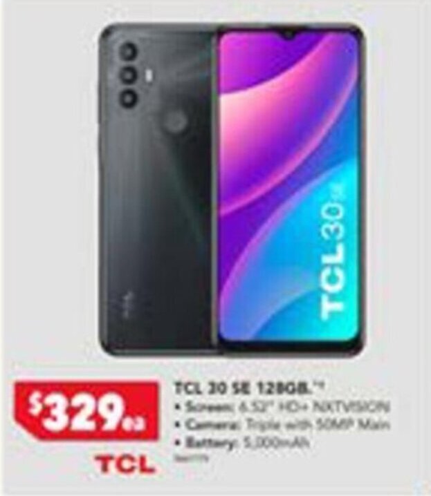 TCL30 SE 128GB offer at Harvey Norman