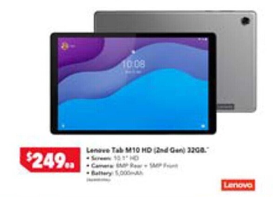 Lenovo Tab M10 HD (2nd Gen ) 22GB offer at Harvey Norman
