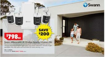 Harvey Norman Swann AllSecure650 2K Wireless Security 4-Camera Kit. offer