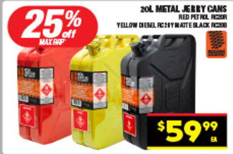 Autopro 20L METAL JERRY CANS offer
