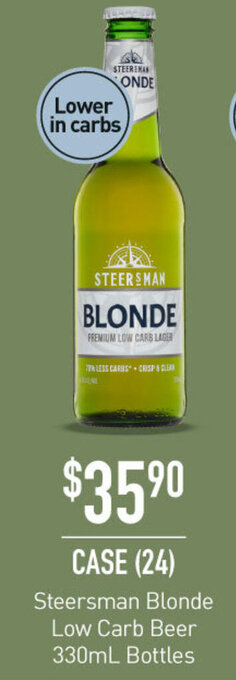 Dan Murphy's Steersman Blonde Low Carb Beer 330mL Bottles offer