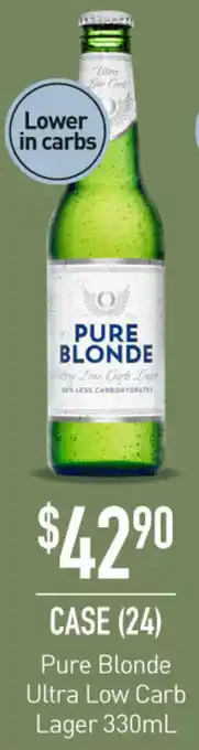 Dan Murphy's Pure Blonde Ultra Low Carb Lager 330mL offer