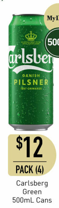 Dan Murphy's Carlsberg Green 500mL Cans offer