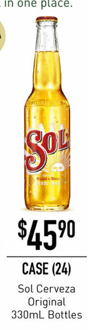 Dan Murphy's Sol Cerveza Original 330mL Bottles offer