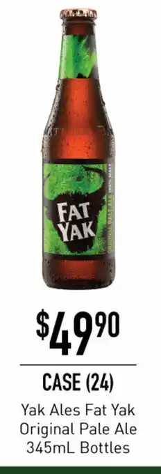 Dan Murphy's Yak Ales Fat Yak Original Pale Ale 345mL Bottles offer
