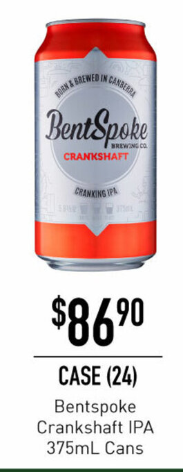 Dan Murphy's Bentspoke Crankshaft IPA 375mL Cans offer