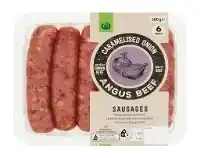 Woolworths Caramelised Onion & Angus Beef Sausages 500g