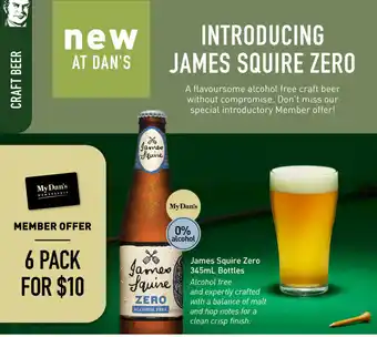 Dan Murphy's James Squire Zero 345mL Bottles offer