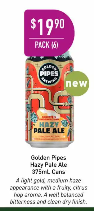 Dan Murphy's Golden Pipes Hazy Pale Ale 375mL Cans offer