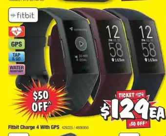 JB Hi-Fi Fitbit - Fitbit Charge 4 with GPS - 429225 offer