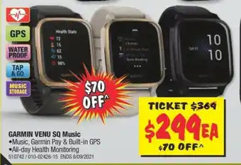 JB Hi-Fi Garmin - Venu SQ Music offer
