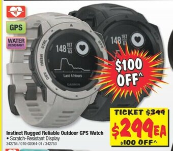 JB Hi-Fi Garmin - Instinct Rugged Reliable Outdoor GPS Watch offer