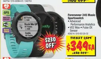 JB Hi-Fi Garmin - Forerunner 245 Music Sportswatch - 429214 offer