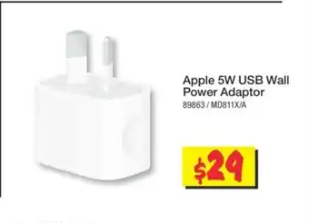 JB Hi-Fi Apple 5W USB Wall Power Adaptor - 89863 offer
