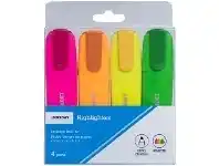 Officeworks J.Burrows Chisel Highlighters 4 Pack Assorted offer