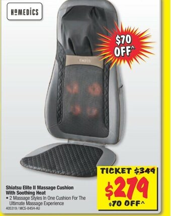JB Hi-Fi Homedics Shiatsu Elite II Massage Cushion with Soothing Heat offer
