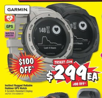 JB Hi-Fi Garmin - Instinct Rugged Reliable Outdoor GPS Watch offer