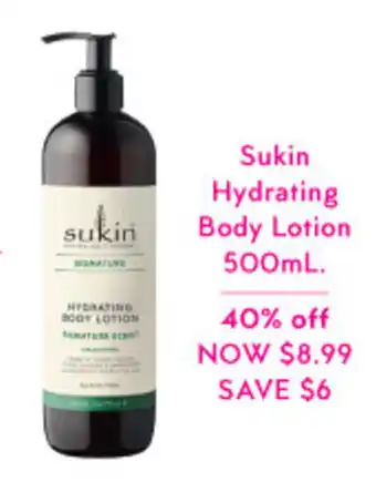 Priceline Sukin Hydrating Body Lotion 500ml offer