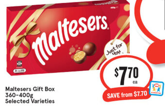 IGA Maltesers Gift Box 360-400g Selected Varieties offer