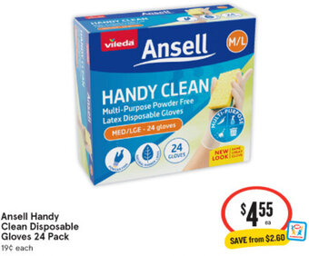 IGA Ansell Handy Clean Disposable Gloves 24 Pack offer