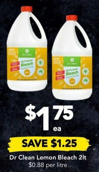 Drakes Dr Clean Lemon Bleach 2lt offer