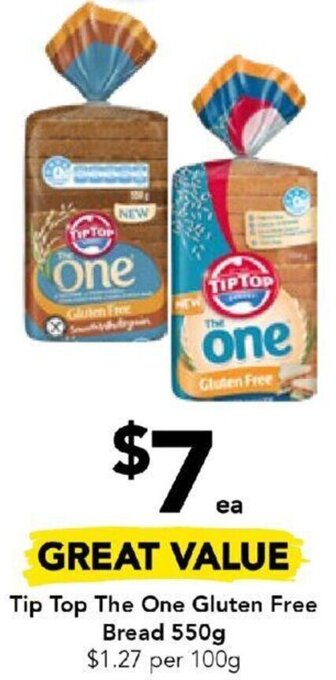 Tip Top The One Gluten Free Bread 550g