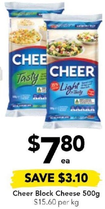 Drakes Cheer Block Cheese 500g offer