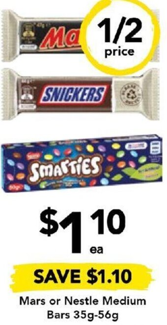 Drakes Mars or Nestle Medium Bars 35g-56g offer