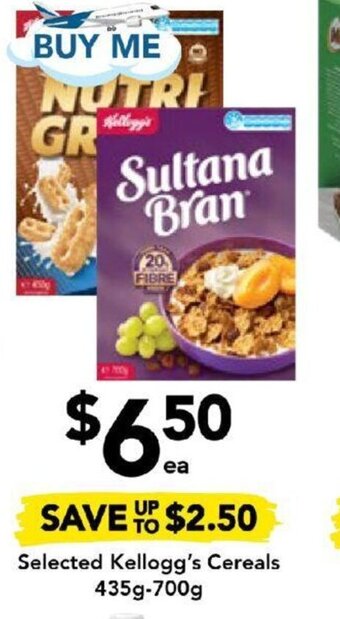 Drakes Selected Kellogg's Cereals 435g-700g offer