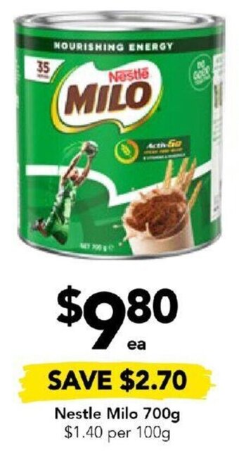 Drakes Nestle Milo 700g offer