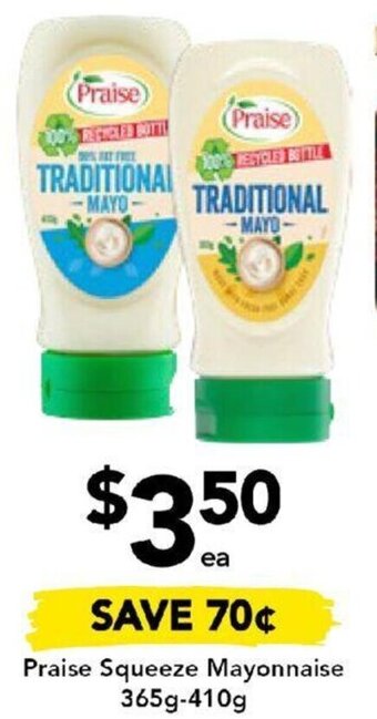 Drakes Praise Squeeze Mayonnaise 365g-410g offer