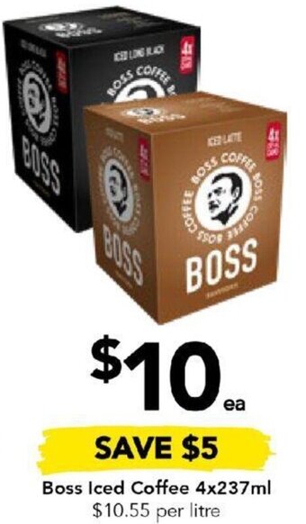 Drakes Boss Iced Coffee 4x237ml offer