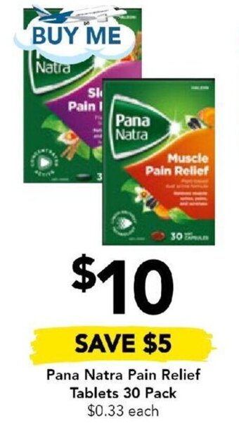 Pana Natra Pain Relief Tablets 30 Pack
